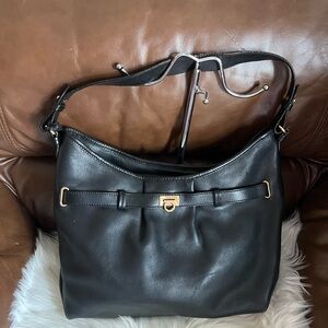 Salvatore Ferragamo Black Leather Shoulder Bag
